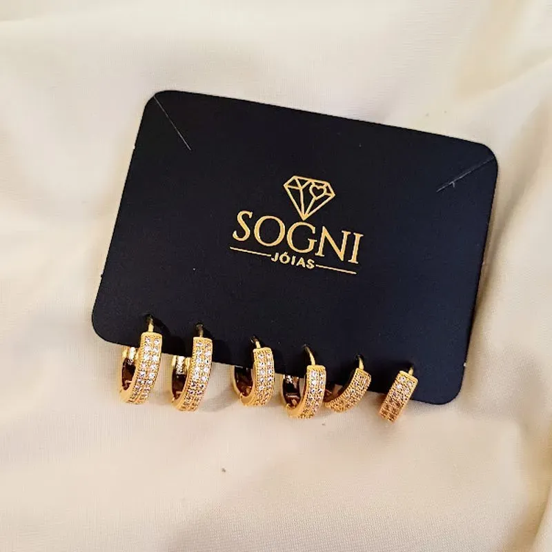 TRIO CRAV CIRC DUPLO 18K