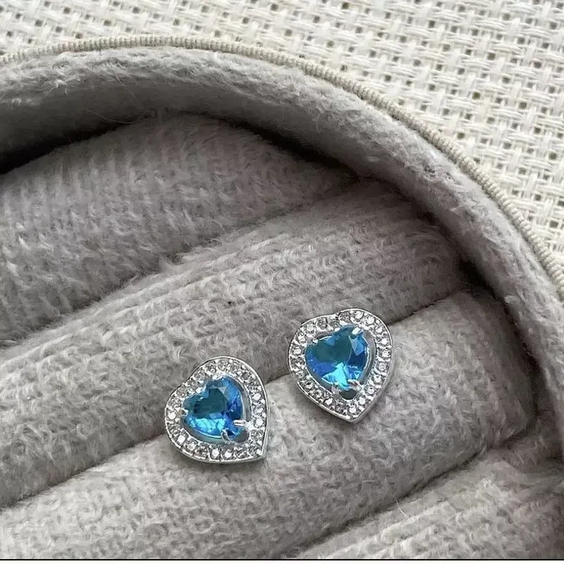 BRINCO CORACAO CRAV LARA TURQUESA - BANHADO A PRATA