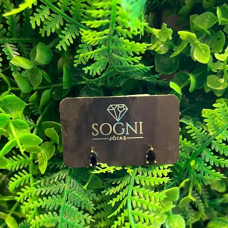 BRINCO GOTA CORAÇÃO PRETO