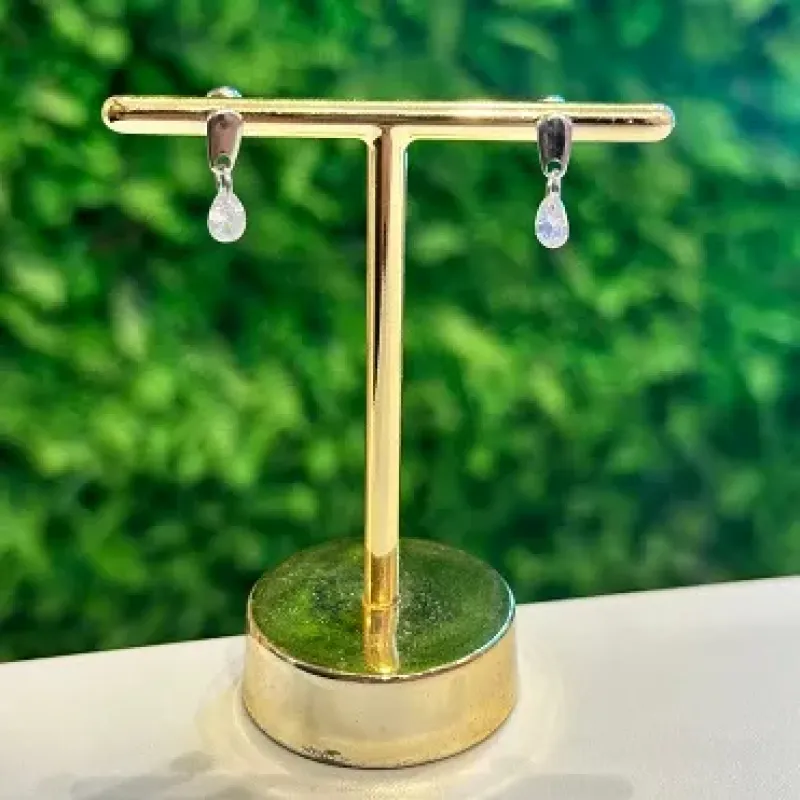 BRINCO GOTA ZIRCONIA - AÇO INOX