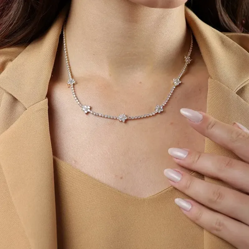 CHOKER FLORES + ZIRCONIAS CRISTAL