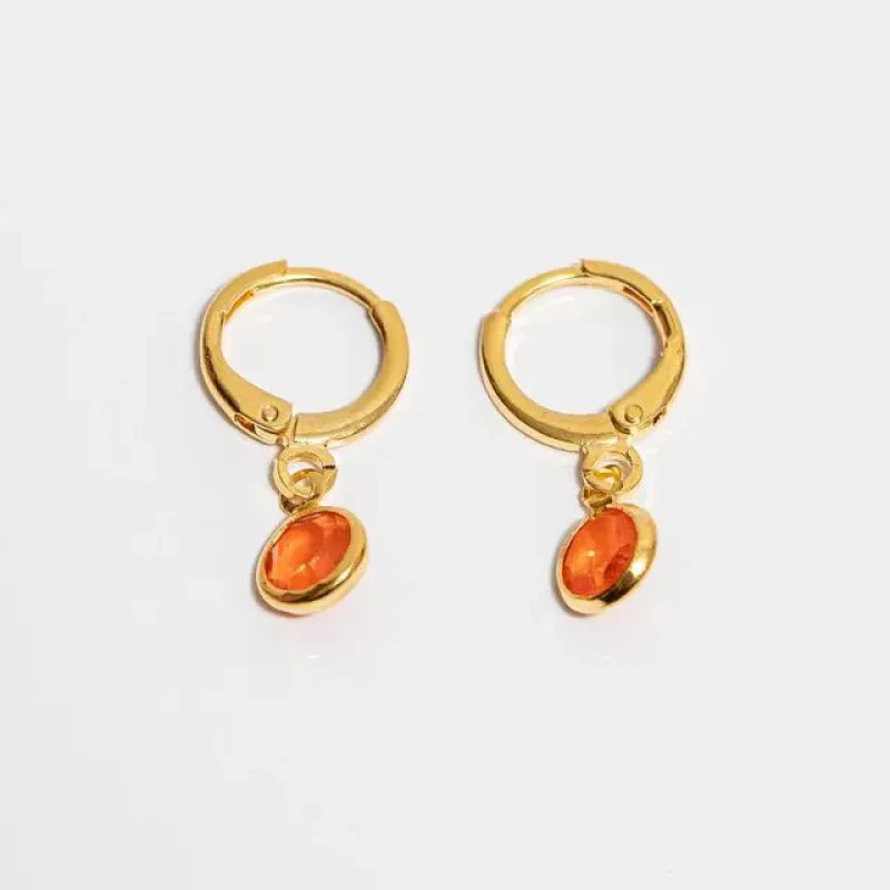 ARGOLA PONTO LARANJA  - 18K
