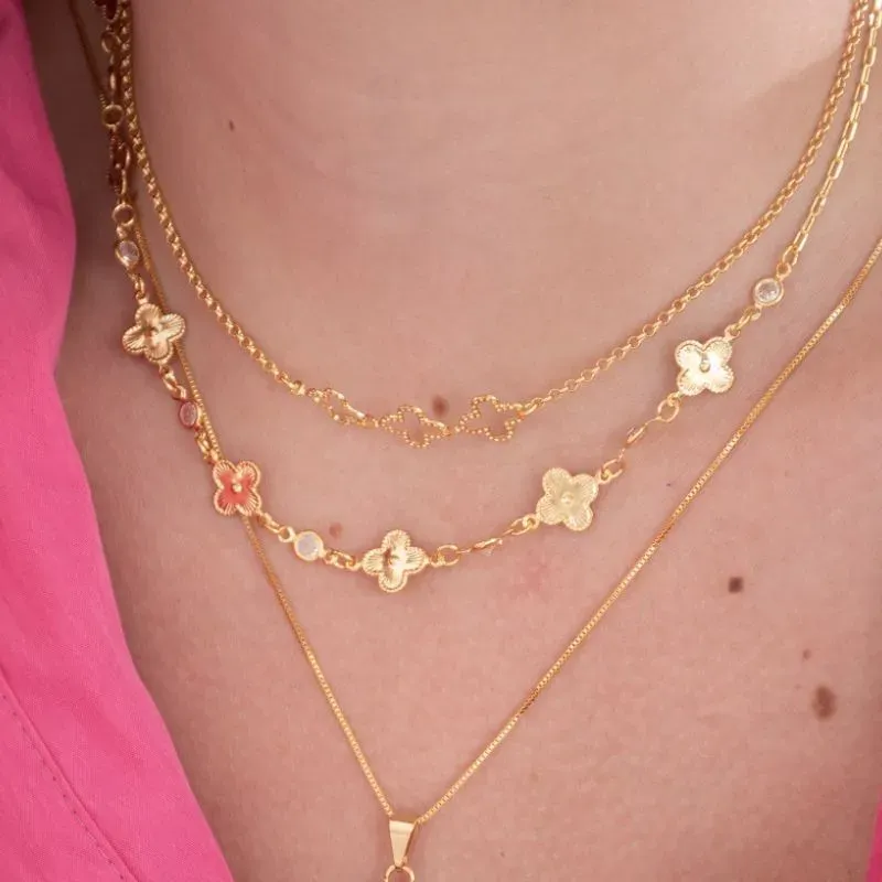 CHOKER SETE TREVO + LUZ - 18K