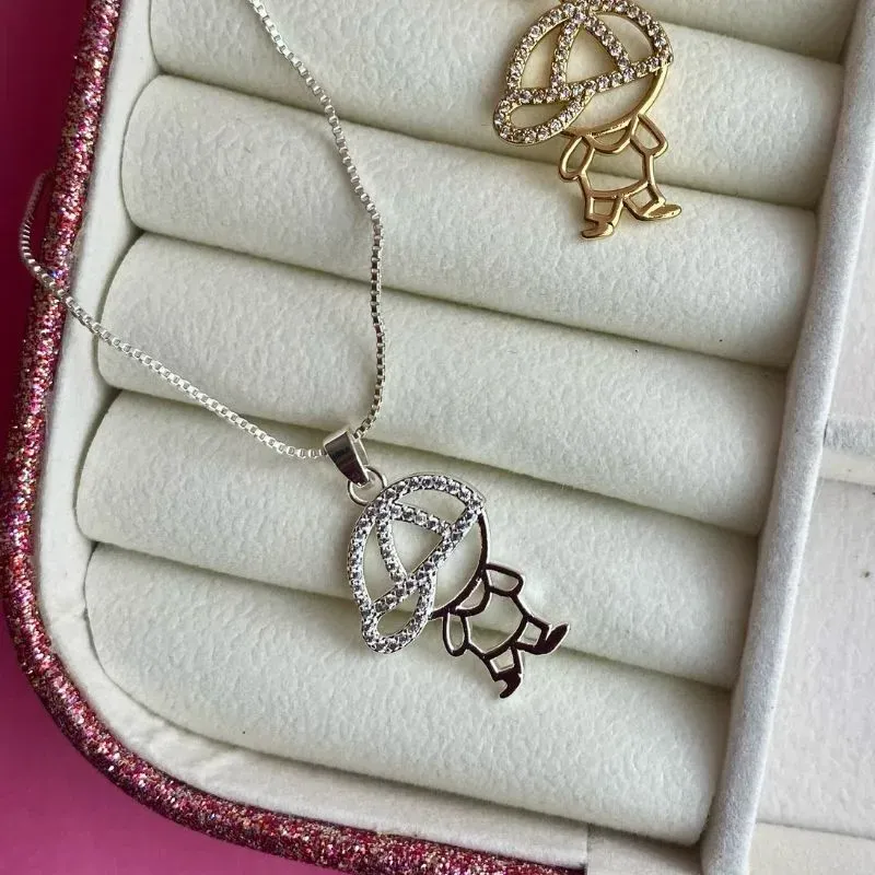 GARGANTILHA BOY VAZADO - BANHADO A PRATA