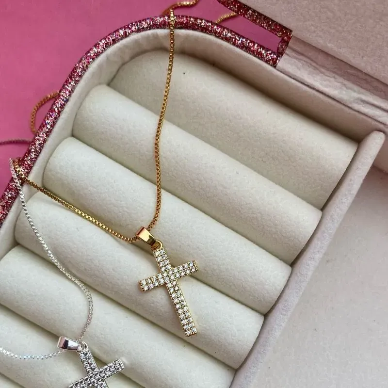 GARGANTILHA CRUZ CRAV - 18K