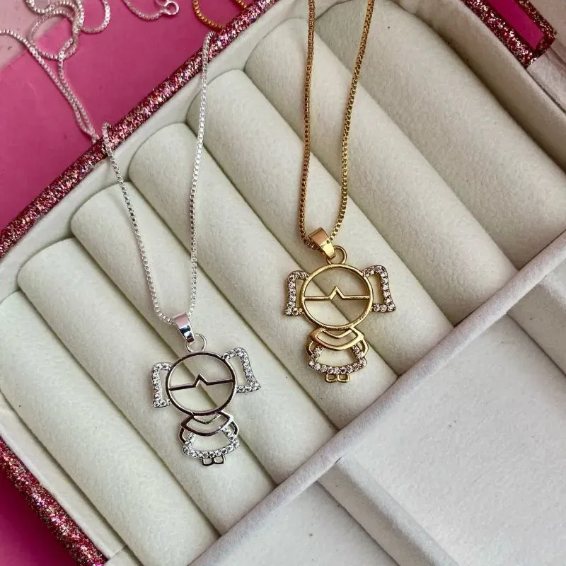 GARGANTILHA MENINA CRAV - BANHADO A PRATA