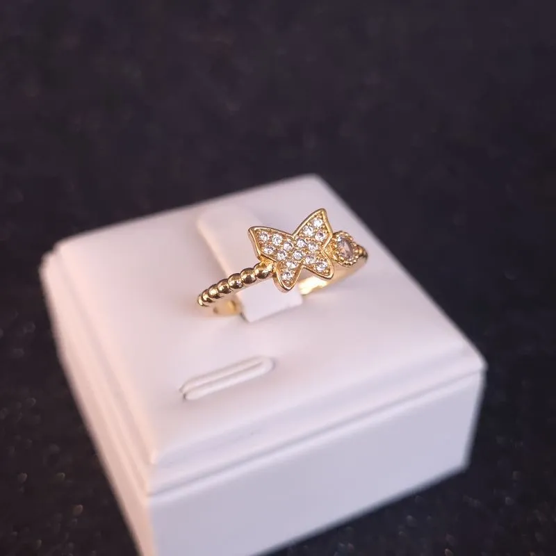 ANEL BORBOLETA + LUZ  18K