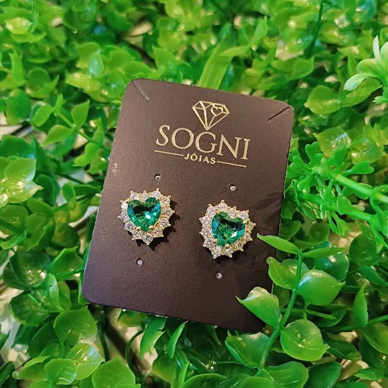 BRINCO CORACAO VERDE CRAV 18K