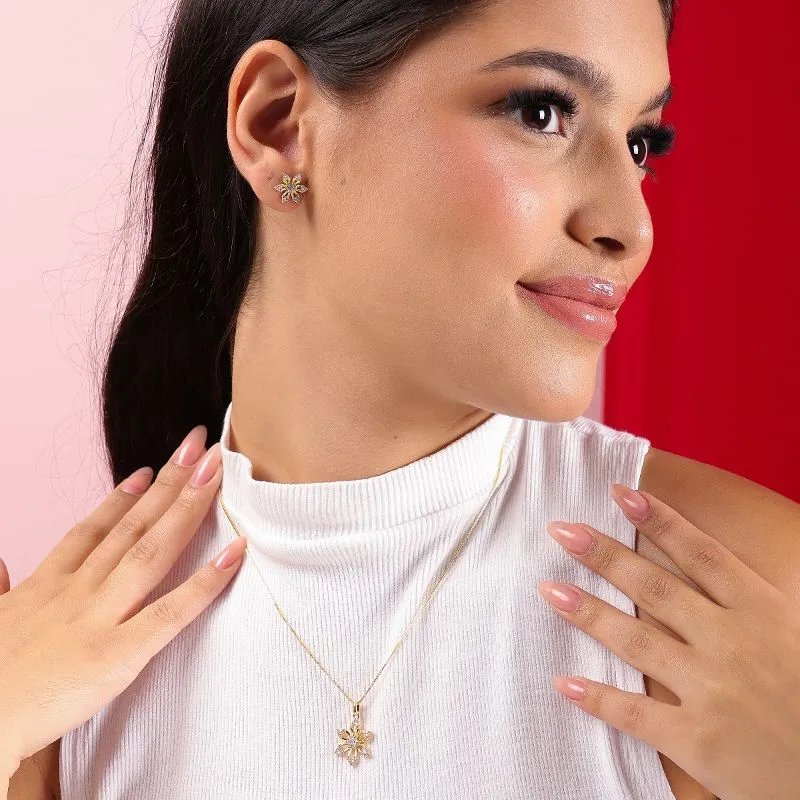 BRINCO FLOR CRAV 18K