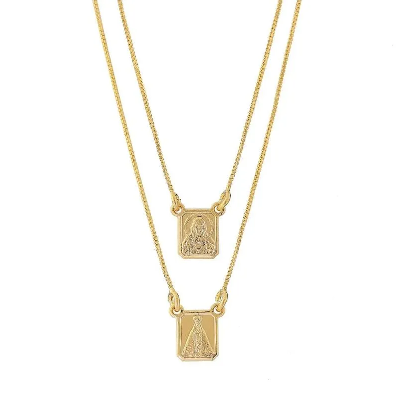 ESC NOSSA SENHORA + JESUS 18K