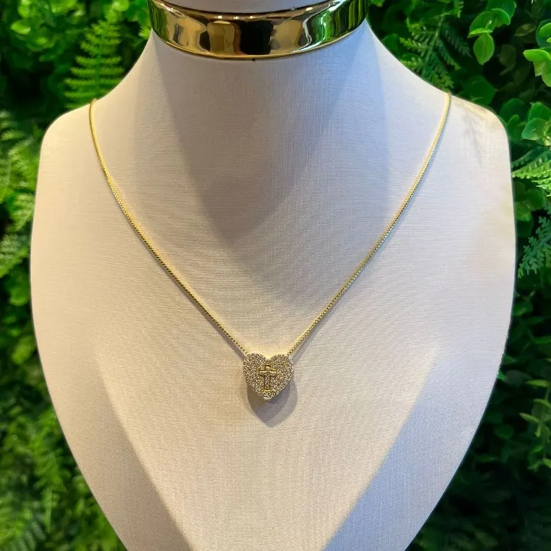 GARGANTILHA PINGENTE DUPLO CRUZ CRAV