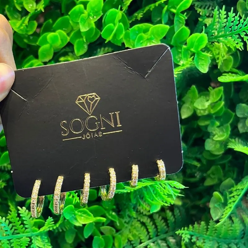 TRIO CIRCULO CRAV 18K