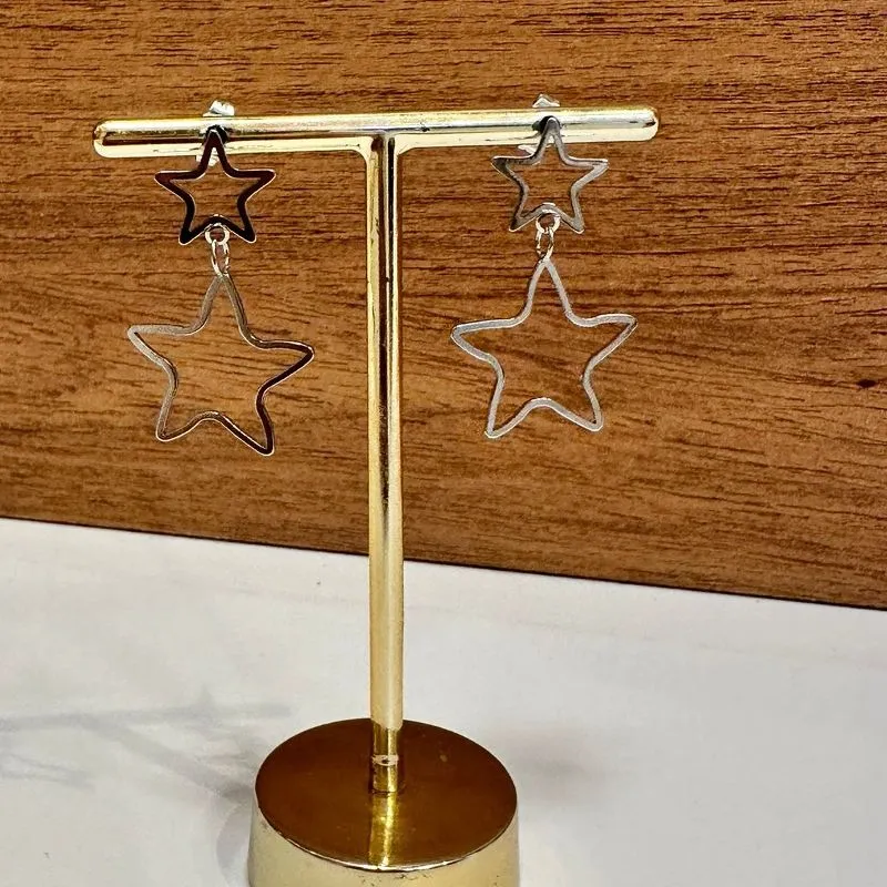 ARGOLA 2 ESTRELAS - AÇO INOX