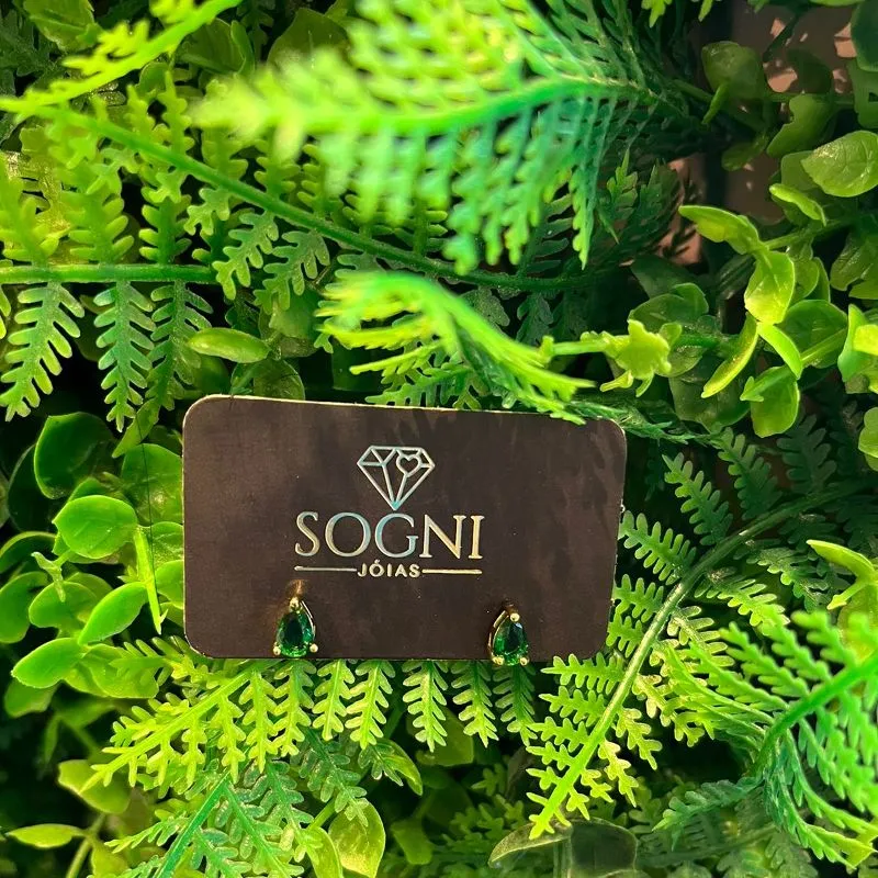 BRINCO GOTA CORAÇÃO VERDE