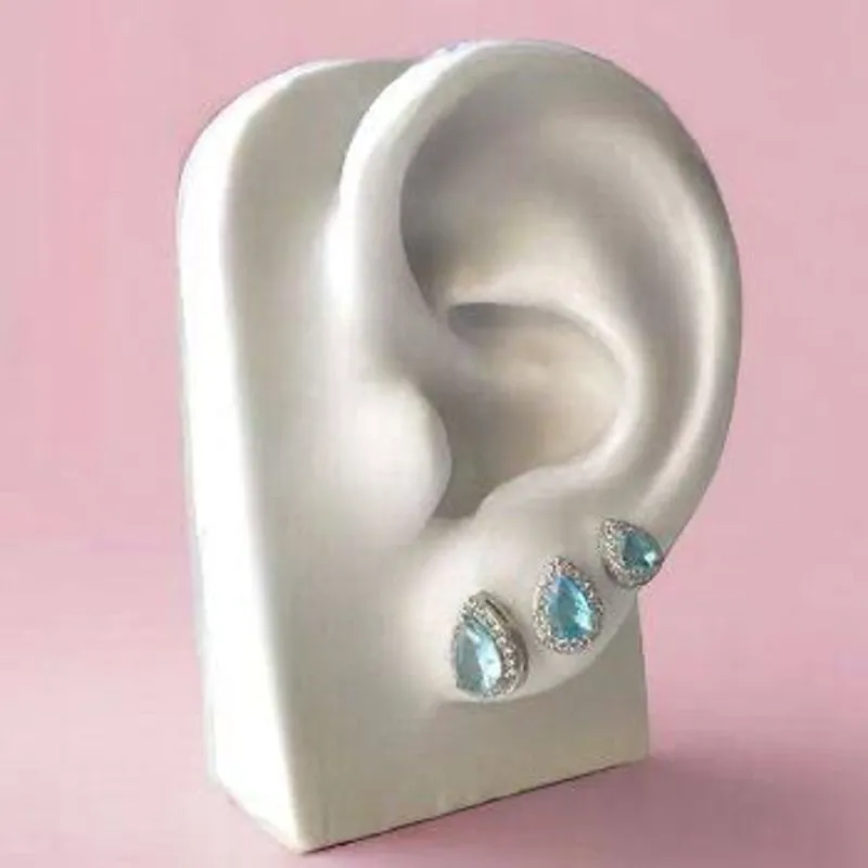 BRINCO GOTA CRAV LARA TURQUEZA - BANHADO A PRATA