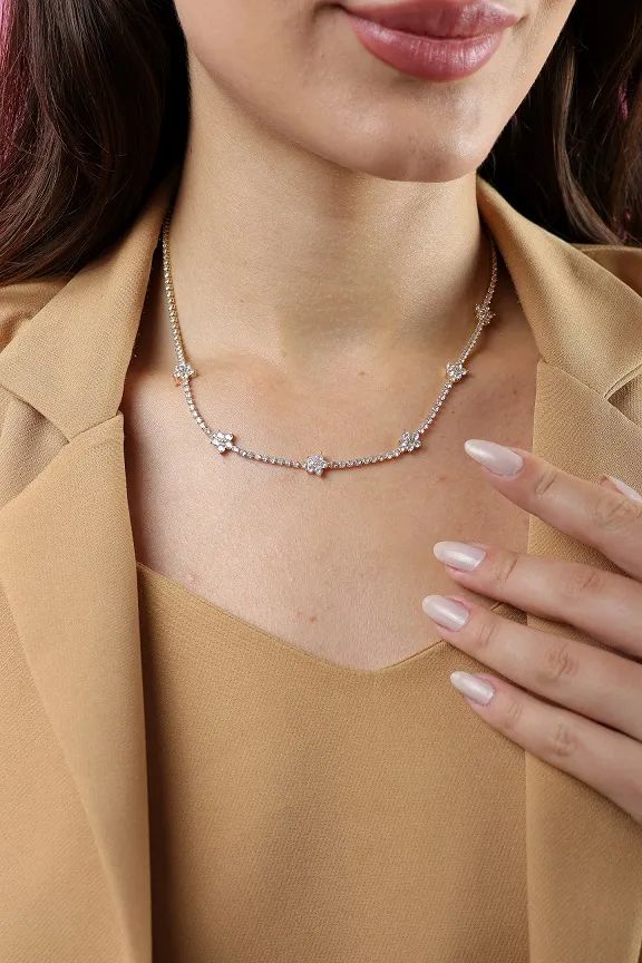 CHOKER FLORES + ZIRCONIAS CRISTAL