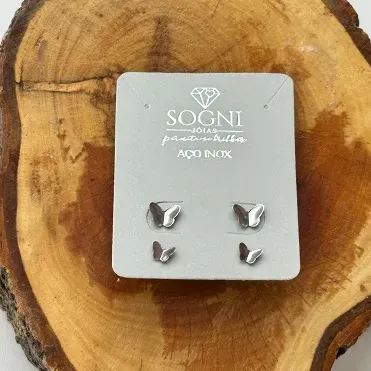 DUO BORBOLETAS - AÇO INOX