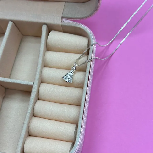 GARGANTILHA NOSSA SENHORA CRISTAL M - BANHADO A PRATA