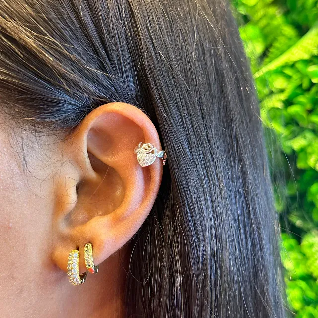 PIERCING FAKE LOVE CRAV - BANHADO A PRATA