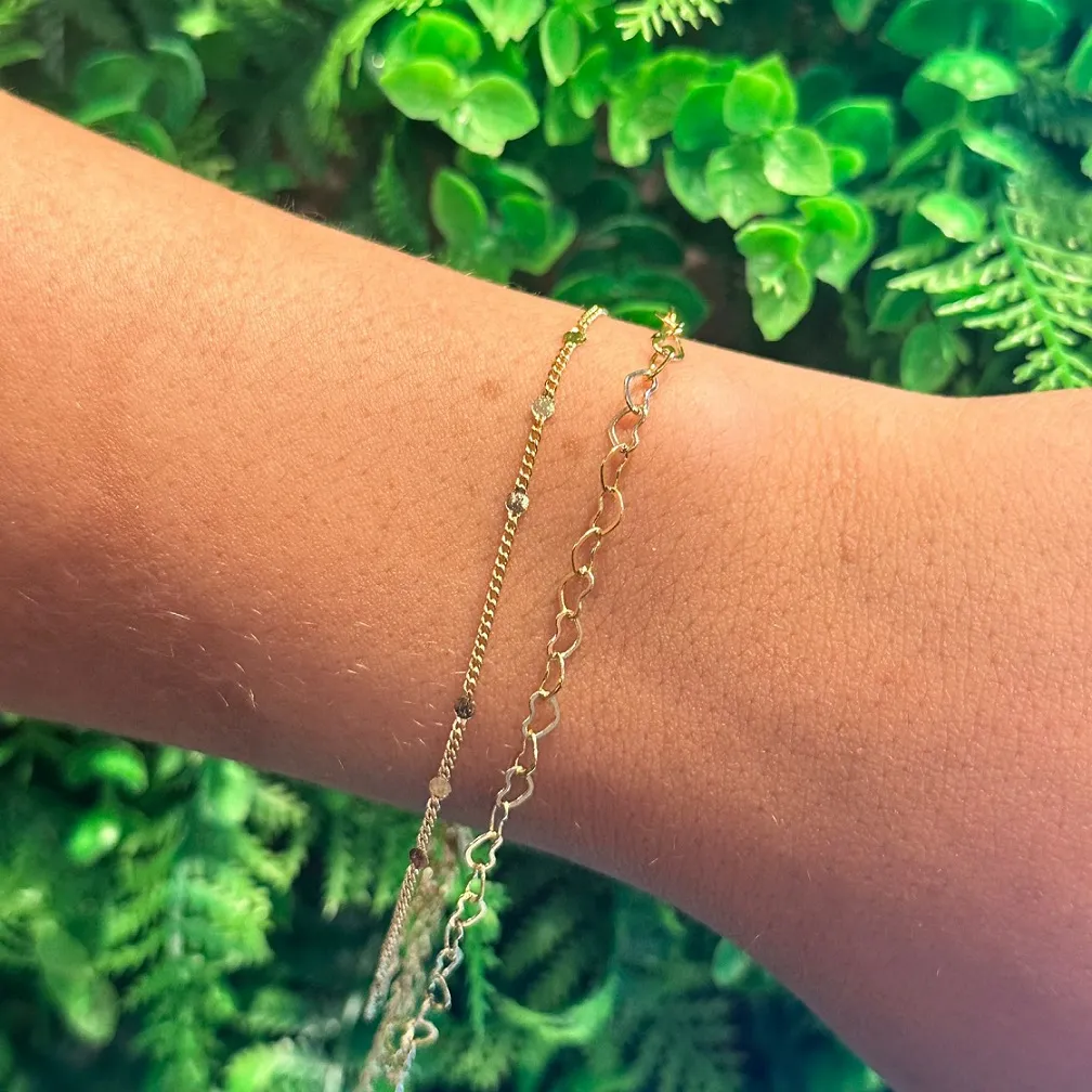 PULSEIRA DUPLA ELO CORACOES + CORACAOZINHO