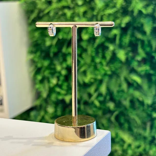 ARGOLA COLORIDA - BANHADA A PRATA