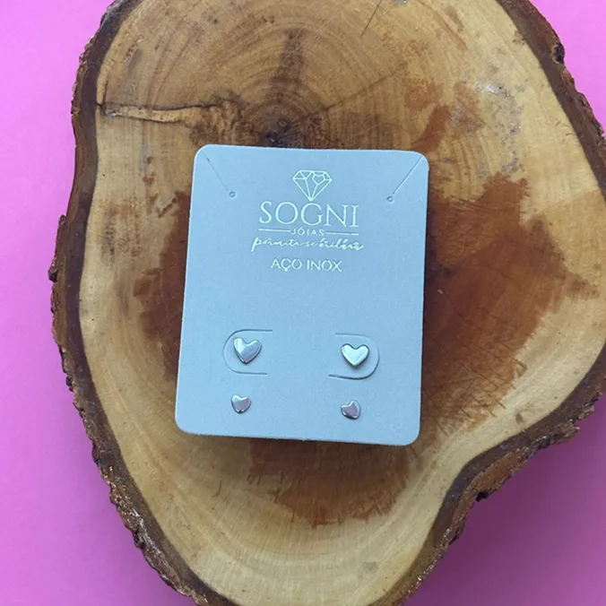 BRINCO DUO CORAÇÃO INOX