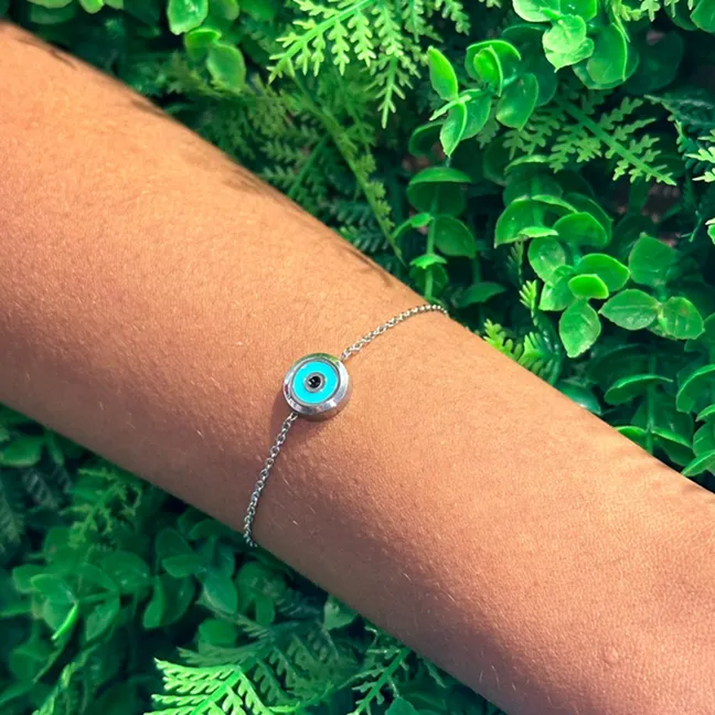 PULSEIRA OLHO GREGO - AÇO INOX