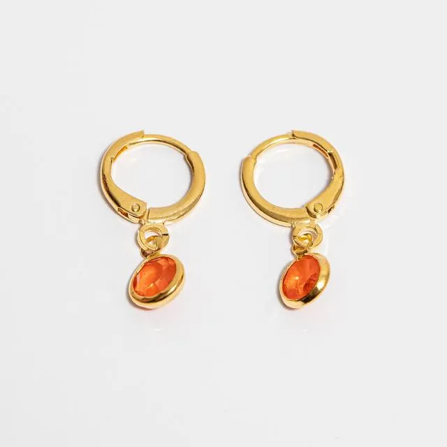 ARGOLA PONTO LARANJA  - 18K