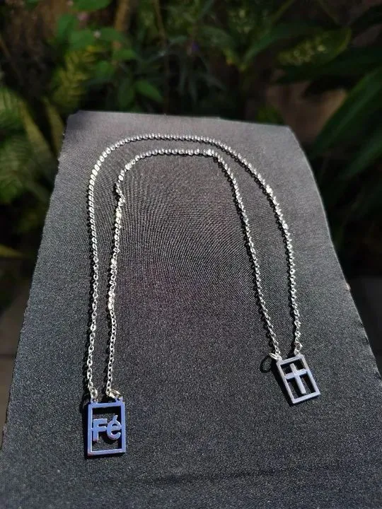 ESCAPULARIO FE + CRUZ - AÇO INOX