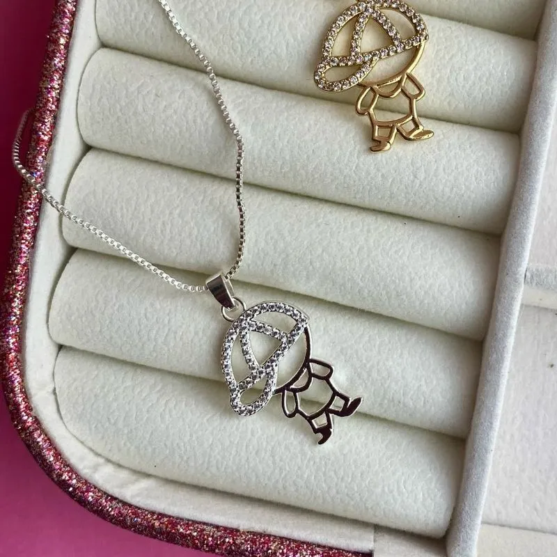 GARGANTILHA BOY VAZADO - BANHADO A PRATA