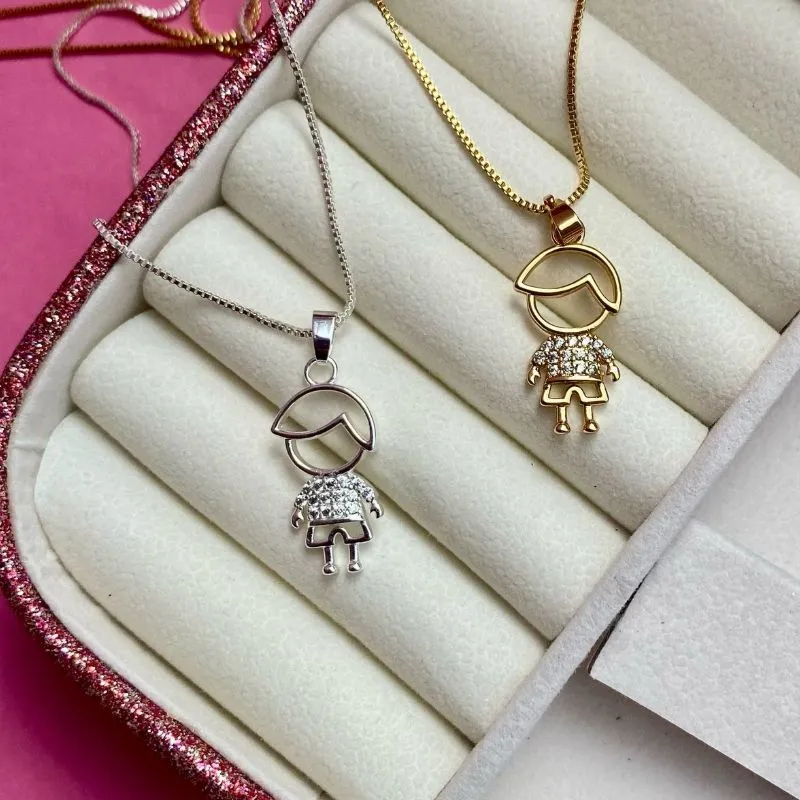 GARGANTILHA MENINO CRAV - BANHADO A PRATA